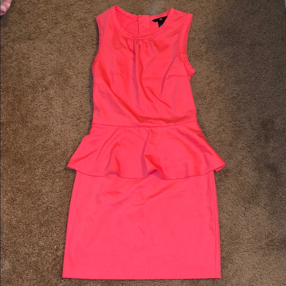 Neon Pink Peplum Dress